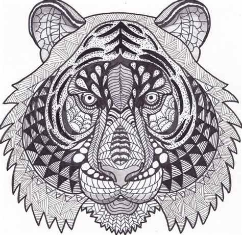Tiger Zentangle Coloring Page By Inspirationbyvicki On Etsy