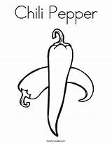 Coloring Pepper Chili Pages Green Twisty Drawing Print Twistynoodle Printable Pumpkin Color Fruit Noodle California Applique Peppers Kids Line Needs sketch template