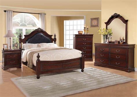 Black Cherry Upholstered King Bedroom Set 4 Pcs Acme