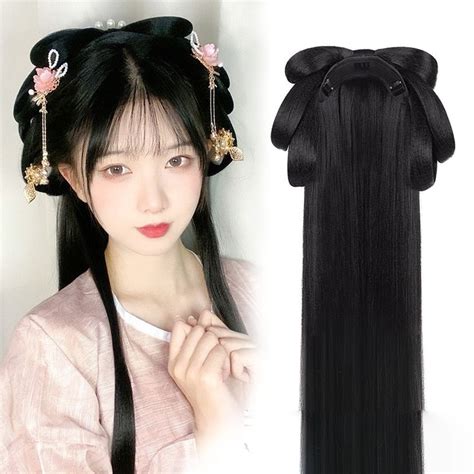 Chinese Hanfu Wig Headband Set Traditional Hairstyle For Cosplay And Daily Dress Up
