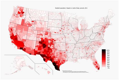 Us Map Hispanic Population Race By County Us Hd Png Download