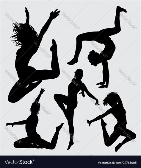 Aerobic Dance Silhouette Royalty Free Vector Image