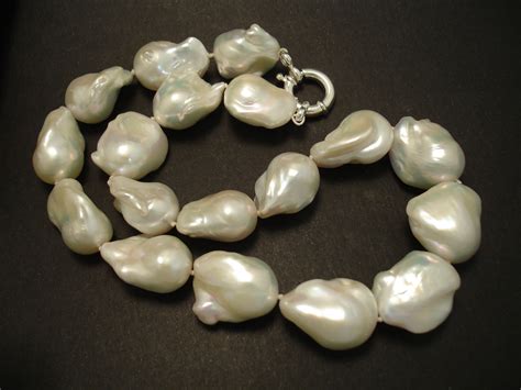 14 16mm Baroque Freshwater Pearl Necklace Silver Finish Christopher