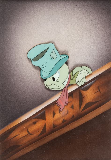 Pinocchio Jiminy Cricket Production Cel Courvoisier Setup Walt Disney