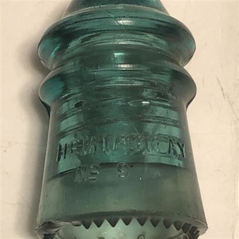 Vintage Hemingray No 9 Insulator Green Glass Patent May 2 1893 1283 Ebay