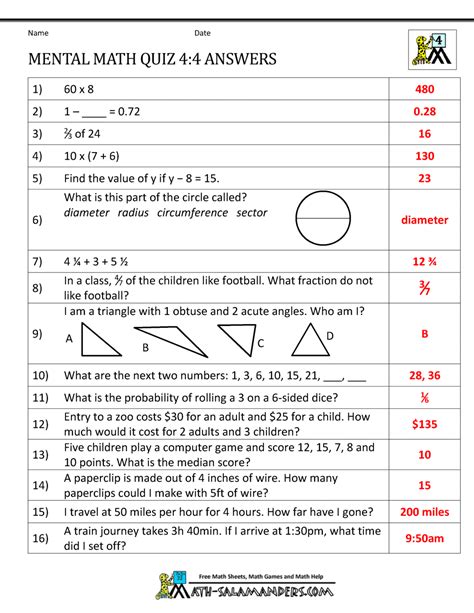 This page contains math activities for grade 4, pdf worksheets, games, videos and quizzes for 4th grade math practice. Mental math grade 4 pdf > donkeytime.org