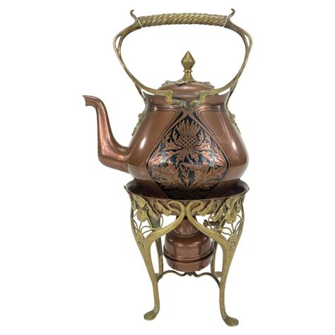 Carl Deffner Art Nouveau Copper Tea Kettle On A Comfort Circa 1895