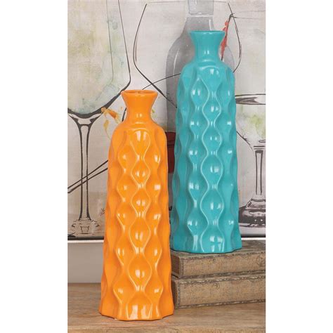 Litton Lane 17 In Assorted Contemporary Ceramic Decorative Vases In Multi Color 52381 The
