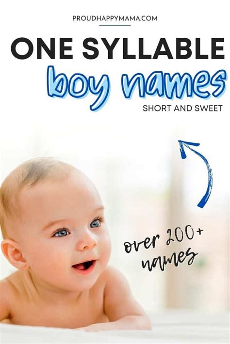 200 One Syllable Boy Names Short And Sweet