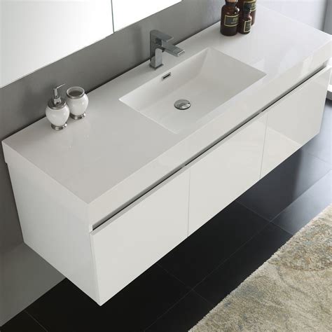 Convenience Boutique Fresca Mezzo 59 White Wall Hung Single Sink