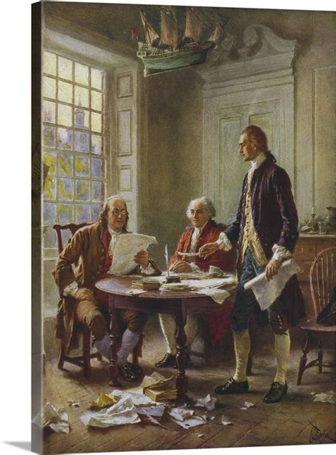 Vintage Painting Of The Writing Of The Declaration Of Independence Wall
