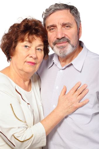 Senior Woman Hug Man Half Body Stock Photo Download Image Now