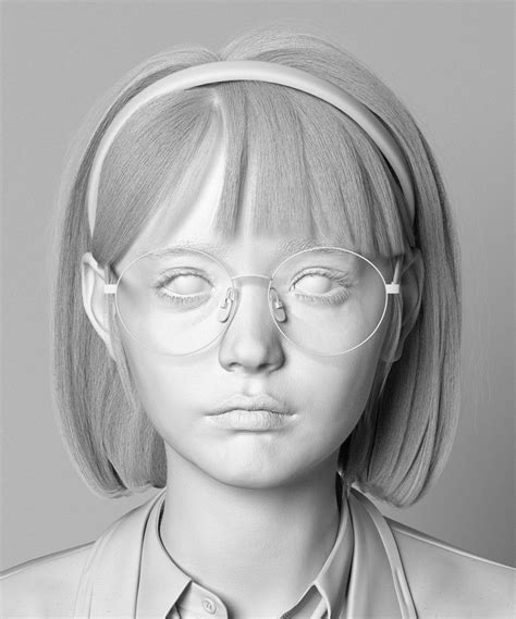 Artstation School Girl Seokyun Jang Rostros Escultura Bellas Artes Gafas
