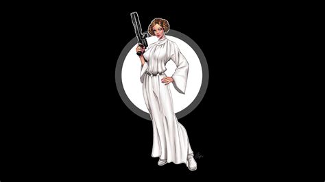 Wallpaper Star Wars A New Hope Leia Organa Simple Background 3840x2160 Abredel 1853289