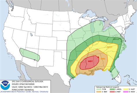 Storm Prediction Center Apr 10 2020 0730 Utc Day 3 Severe Thunderstorm