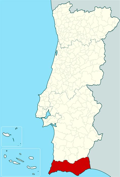 Tourism makes up the bulk of the algarve's economy, along with fruit and almonds. Large location map of Algarve in Portugal | Algarve ...