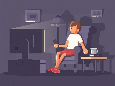 Illustration Dynamics Boy Watching Tv By Dtblack04 On Dribbble