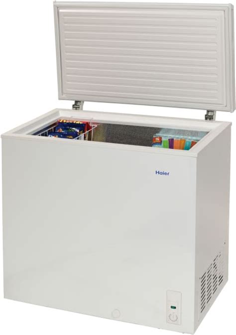 Haier Hf Cm Nw Inch Chest Freezer With Cu Ft Capacity Removable Basket Easy Access
