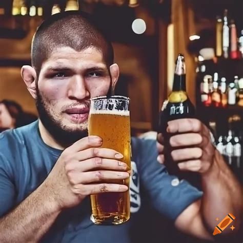Khabib Nurmagomedov Drinking Beer