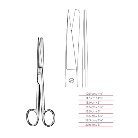 One Way Surgical Standard Surgical Scissor Straight Sharp Blunt