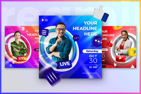 Live Streaming Banner Social Media Post Template By Diq Drmwn