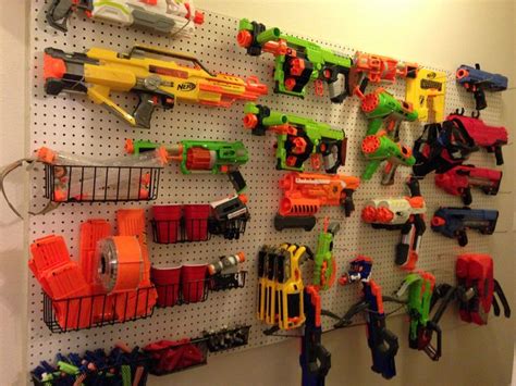 A whole wall devoted to nerf guns. The 25+ best Nerf gun storage ideas on Pinterest | Nerf storage, Toy nerf guns and Cool nerf guns