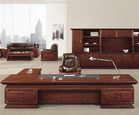 Large Luxury L Shape Design Wood Sets Traditional Ceo Office Executive
