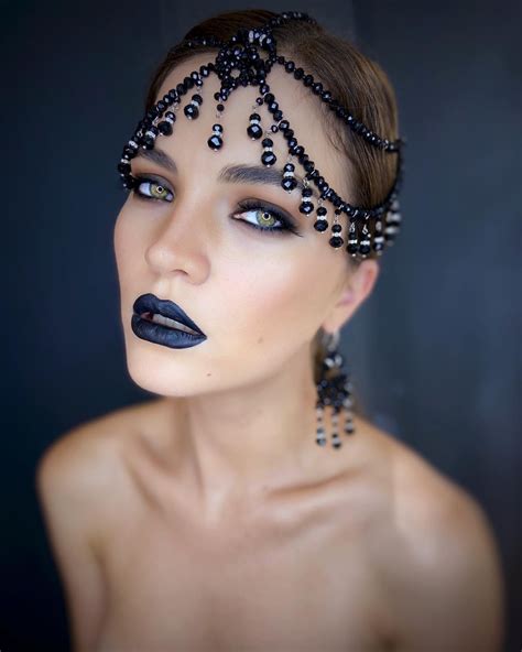 Black Crystal Head Piece Gothic Headpiece Fashion Statement Etsy