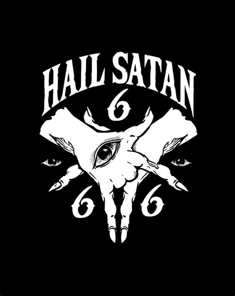 Hail Satan Evil Devil Occult Satanic Pentagram Unholy 666 T Items