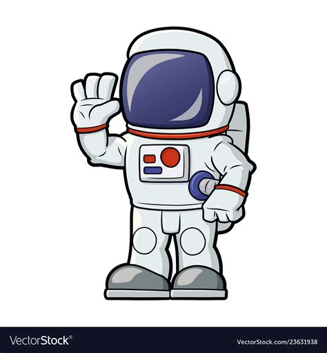 Astronaut Waving Hand Royalty Free Vector Image
