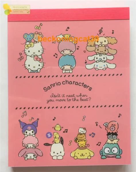 Sanrio Character Kitty Melody Kuromi Pochacco Kiki Mini Memo Pad 100