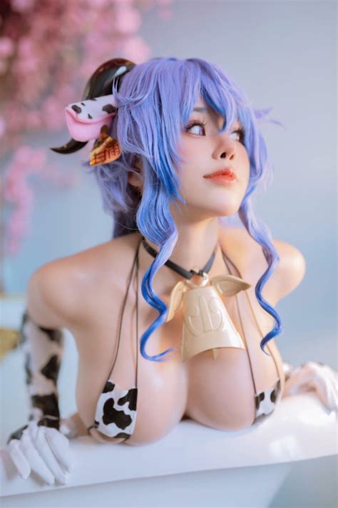 Genshin Impact Ganyu Cow Bikini Cosplay By Byoru A Fantastic Source Of Calcium Sankaku Complex