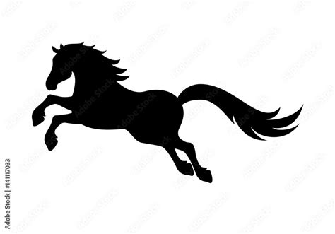 Horse Silhouette Vector Black Horse On A White Background