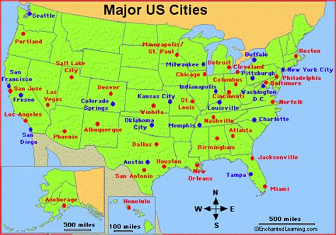 Major Cities In The Usa Cleveland City Detroit City Chicago City