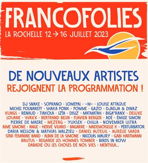 Les Francofolies De La Rochelle 2023 Du 12 Au 16 Juillet Bulles De
