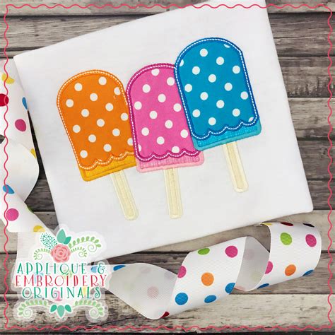 2391 Popsicle Trio Applique Design Applique And Embroidery Originals