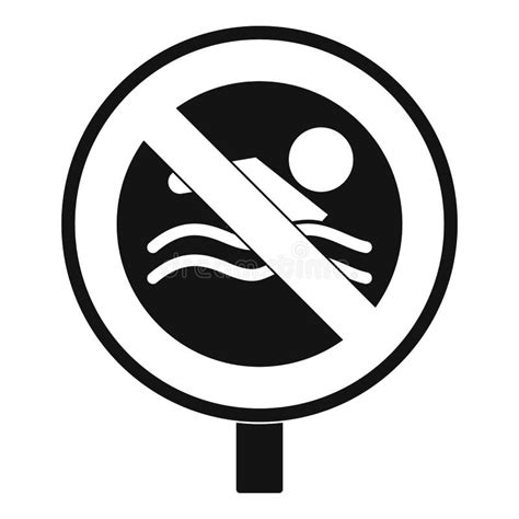 No Swimming Icon Simple Style Stock Vector Illustration Of Alarm