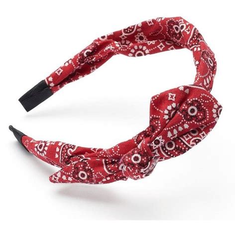 Red Paisley Bandana Bow Headband 910 Liked On Polyvore Featuring