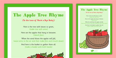 The Apple Tree Rhyme Teacher Made