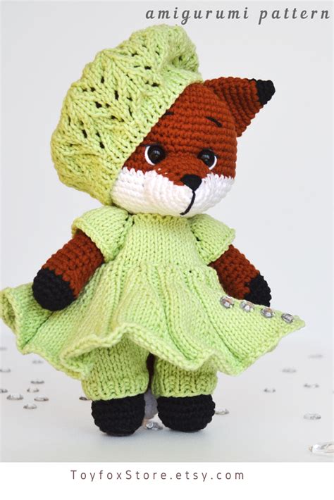 crochet fox pattern with set of doll clothes pattern eng etsy crocheted fox pattern hand
