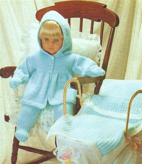 Baby Dolls Clothes Knitting Pattern 16 20 24 Pram Set Etsy UK