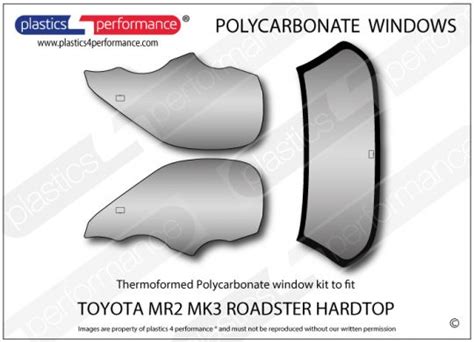 Toyota Mr2 Mk3 Roadster Hardtop Lexan Polycarbonate Window Kit