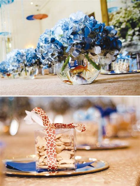 Baby boy shower flowers | baby shower flowers, boy baby. Elegant Blue Boy Baby Shower Ideas! // Hostess with the ...