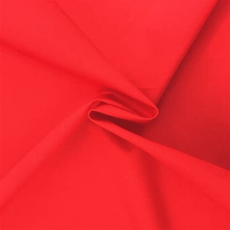 100 Plain Cotton Poplin Fabric Bright Red