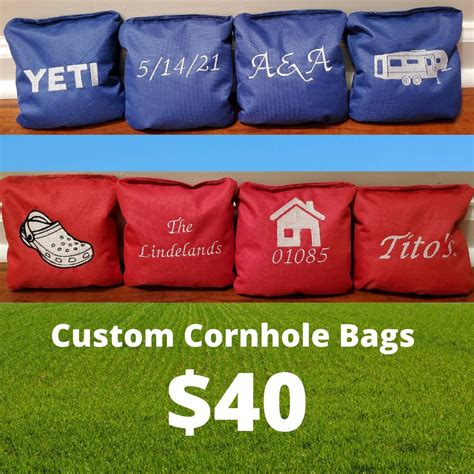 Custompersonalized Cornhole Bags Free Shipping 8 Bags Etsy