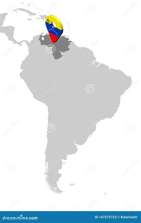 Venezuela Location Map On Map South America 3d Venezuela Flag Map