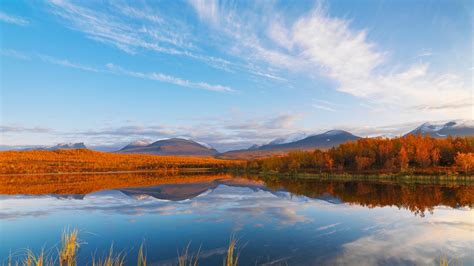 Sweden Abisko National Park Autumn Wallpaper Lake Map Preview