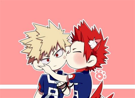 Bakugou Katsuki And Dog Kirishima Eijirou Kirishima Chibi Bnha My Hero