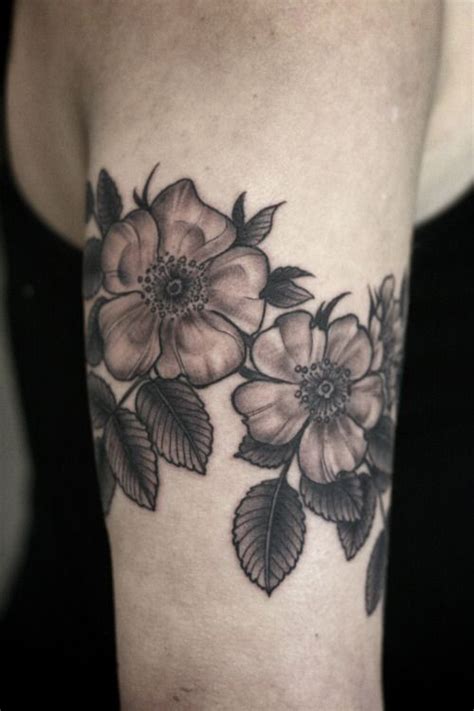 Wild Rose Black And White One Flower With A Geometric