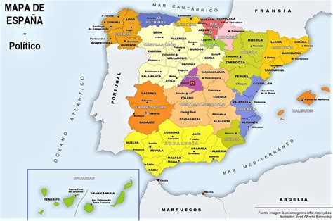 Mapa de España Político Físico Mudo Con Nombres Para Imprimir